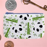 Giant Panda Bear Green Bamboo Large Coin Purse Front