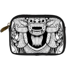 Balinese Art Barong Drawing Bali White Background People Digital Camera Leather Case by Salman4z