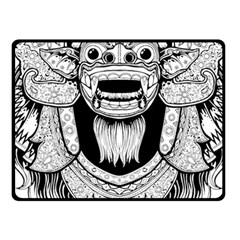 Balinese Art Barong Drawing Bali White Background People Fleece Blanket (small) by Salman4z