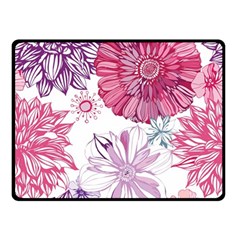 Red And Pink Flowers Vector Art Asters Patterns Backgrounds Fleece Blanket (small) by Salman4z