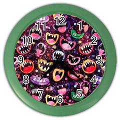 Funny Monster Mouths Color Wall Clock by Salman4z