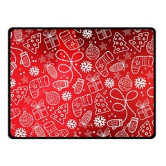 Christmas Pattern Red Fleece Blanket (small) by Salman4z