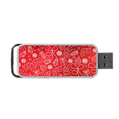 Christmas Pattern Red Portable Usb Flash (two Sides) by Salman4z