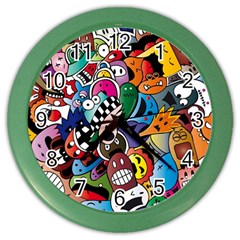 Cartoon Explosion Cartoon Characters Funny Color Wall Clock by Salman4z