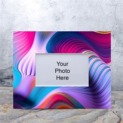 Colorful 3d Waves Creative Wave Waves Wavy Background Texture White Tabletop Photo Frame 4 x6  by Salman4z