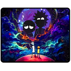 Rick And Morty In Outer Space Fleece Blanket (medium) by Salman4z