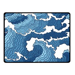 Waves Aesthetics Illustration Japanese Fleece Blanket (small) by Salman4z