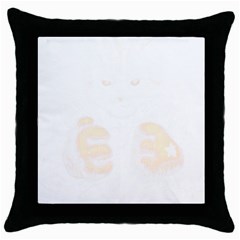 Boxing Cat Throw Pillow Case (black) by JayEdden