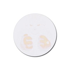 Boxing Cat Rubber Coaster (round) by JayEdden