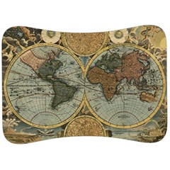 Vintage World Map Velour Seat Head Rest Cushion by Sudheng