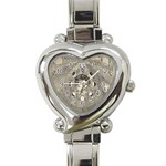 Old vintage astronomy Heart Italian Charm Watch Front