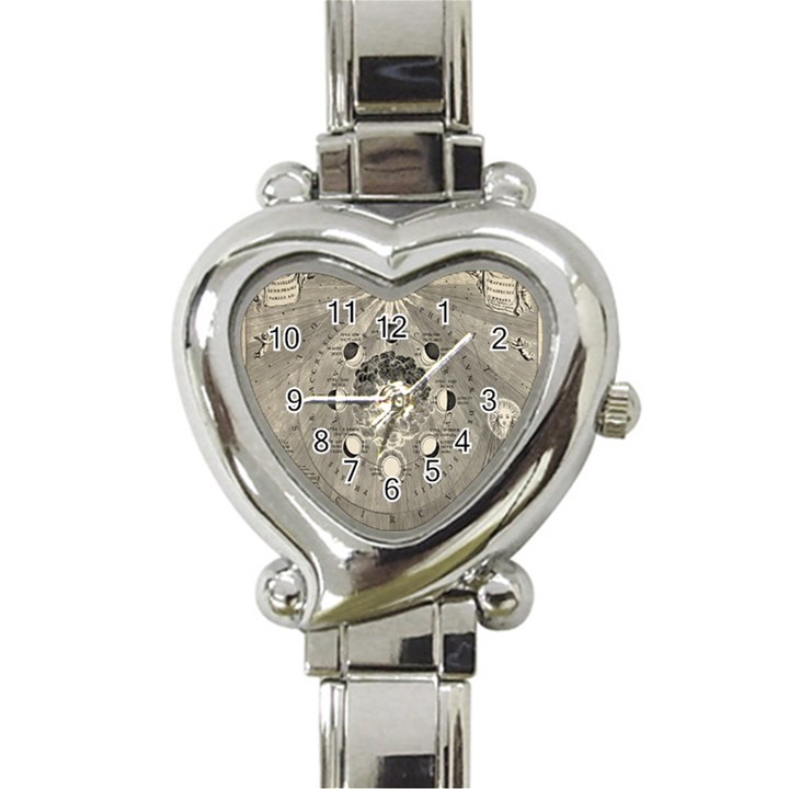 Old vintage astronomy Heart Italian Charm Watch