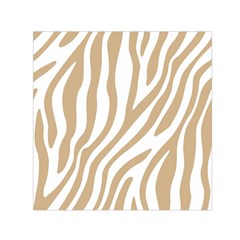 Brown Zebra Vibes Animal Print  Square Satin Scarf (30  X 30 ) by ConteMonfrey