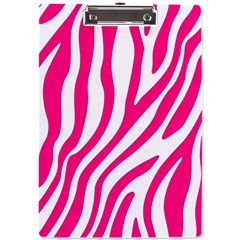 Pink Fucsia Zebra Vibes Animal Print A4 Acrylic Clipboard by ConteMonfrey