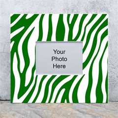 Dark Green Zebra Vibes Animal Print White Wall Photo Frame 5  X 7  by ConteMonfrey