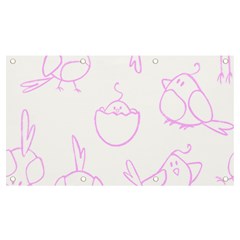 Birds Seamless Pattern Purple Banner And Sign 7  X 4  by ConteMonfrey