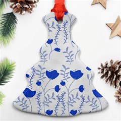 Blue Classy Tulips Christmas Tree Ornament (two Sides) by ConteMonfrey