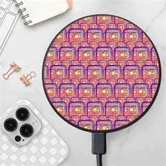 Pink Yellow Neon Squares - Modern Abstract Wireless Fast Charger(black) by ConteMonfrey