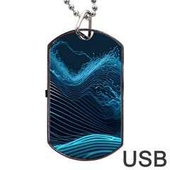 Technology Computer Background Dog Tag Usb Flash (one Side) by Simbadda