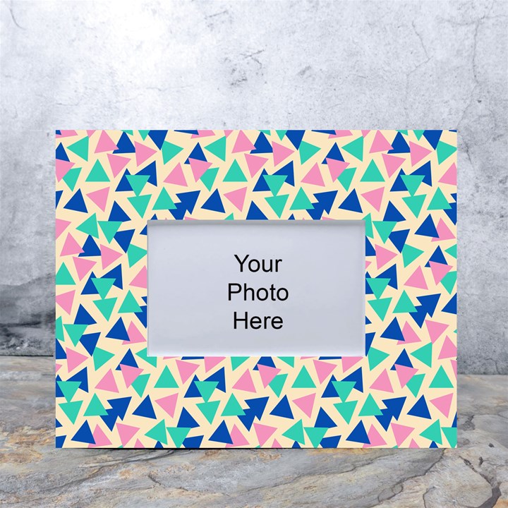 Pop Triangles White Tabletop Photo Frame 4 x6 