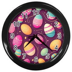 Easter Eggs Egg Wall Clock (black) by Ravend