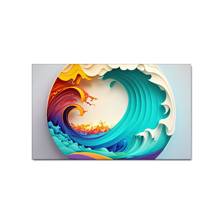 Tsunami Tidal Wave Wave Minimalist Ocean Sea 3 Sticker Rectangular (100 pack)