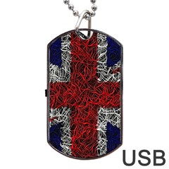 Union Jack Flag Uk Patriotic Dog Tag Usb Flash (one Side) by Celenk