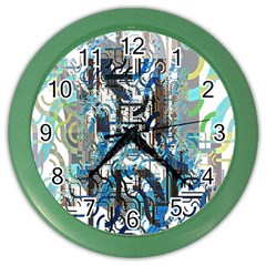 Abstract Acrylic Color Texture Watercolor Creative Color Wall Clock by Uceng