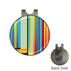 Colorful Rainbow Striped Pattern Stripes Background Hat Clips With Golf Markers by Uceng