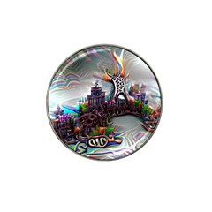 Abstract Art Psychedelic Art Experimental Hat Clip Ball Marker by Uceng