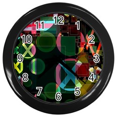 Abstract Color Texture Creative Wall Clock (black) by Uceng