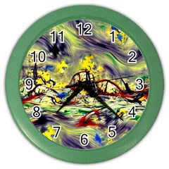 Abstract Arts Psychedelic Art Experimental Color Wall Clock by Uceng