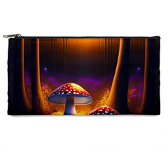 Ai Generated Mushrooms Wallpaper Pencil Case by Uceng