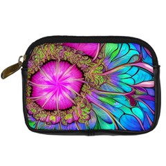 Abstract Art Psychedelic Experimental Digital Camera Leather Case by Uceng