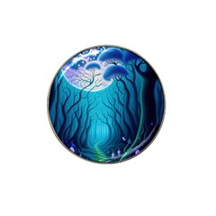 Blue Forrest Jungle,tree Trees Nature Landscape Hat Clip Ball Marker by Uceng