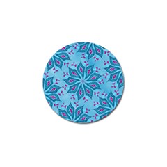 Flower Template Mandala Nature Blue Sketch Drawing Golf Ball Marker by Uceng