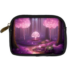 Trees Forest Landscape Nature Neon Digital Camera Leather Case by Uceng