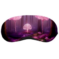 Trees Forest Landscape Nature Neon Sleeping Mask by Uceng