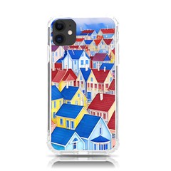 City Houses Cute Drawing Landscape Village Iphone 11 Tpu Uv Print Case by Uceng