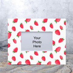 Strawberry White Tabletop Photo Frame 4 x6  by SychEva