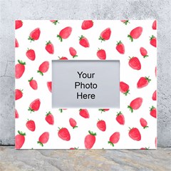 Strawberry White Wall Photo Frame 5  X 7  by SychEva