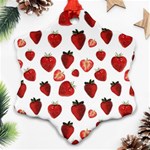 Strawberry Watercolor Snowflake Ornament (Two Sides) Front