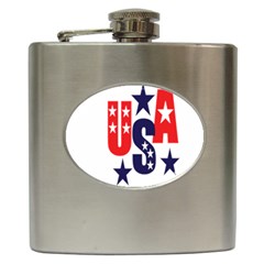 Usa Stars Fourth Of July Symbol America Usa Stars Hip Flask (6 Oz) by Wegoenart