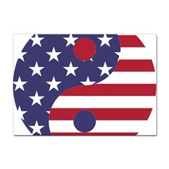 Yang Yin America Flag Abstract Art Asian Balance Sticker A4 (10 Pack) by Wegoenart