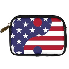 Yang Yin America Flag Abstract Art Asian Balance Digital Camera Leather Case by Wegoenart