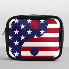 Yang Yin America Flag Abstract Art Asian Balance Mini Toiletries Bag (one Side) by Wegoenart