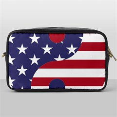 Yang Yin America Flag Abstract Art Asian Balance Toiletries Bag (one Side) by Wegoenart