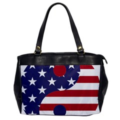 Yang Yin America Flag Abstract Art Asian Balance Oversize Office Handbag by Wegoenart