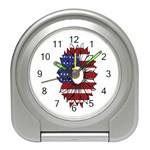 Us Flag Flower Sunshine Flag America Usa Travel Alarm Clock Front