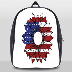 Us Flag Flower Sunshine Flag America Usa School Bag (xl) by Wegoenart